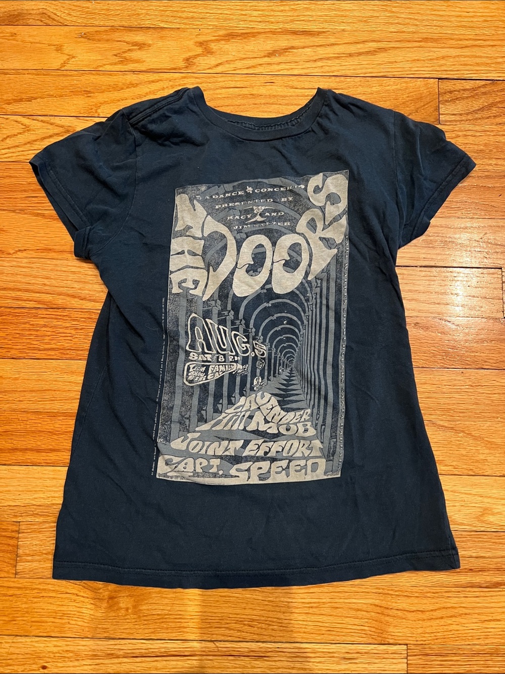 Navy Blue Vintage The Doors Band Super-Soft Graphic Tee- 100% Cotton
